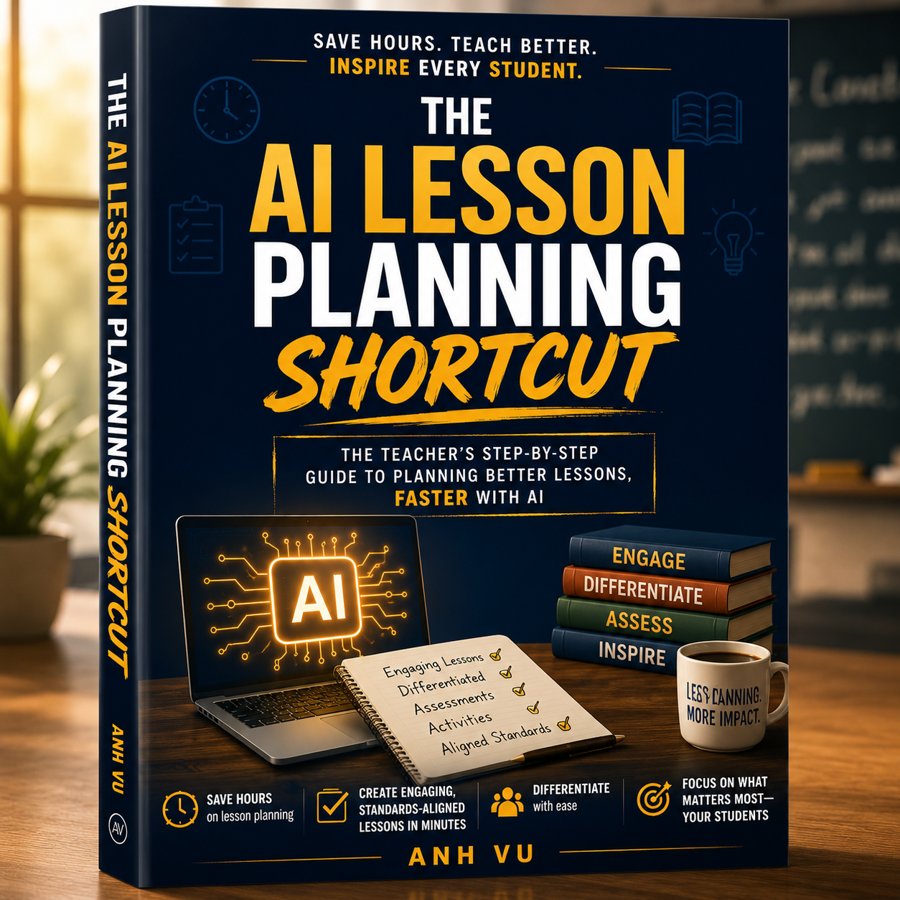 The AI Lesson Planning Shortcut — book cover by Anh Vu